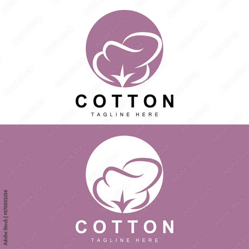 Cotton Logo, Soft Cotton Flower Design Vector Natural Organic Plants Apparel Materials And Beauty Textiles Cotton Logo, Soft Cotton Flower Design Vector Natural Organic Plants Apparel Materials And Beauty Textiles