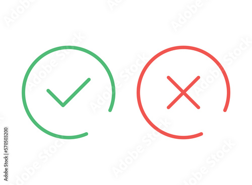 Free Download Cross and check mark icon in flat style. Checkmark right vector illustration on isolated background. Tick and cross sign business concept. - GFXLoad