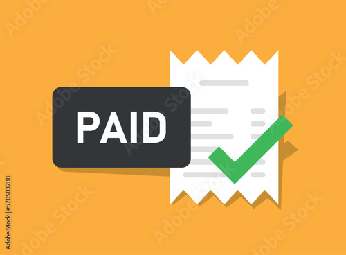 Success approved payment icon in flat style. Check mark notification vector illustration on isolated background. Invoice payday sign business concept.