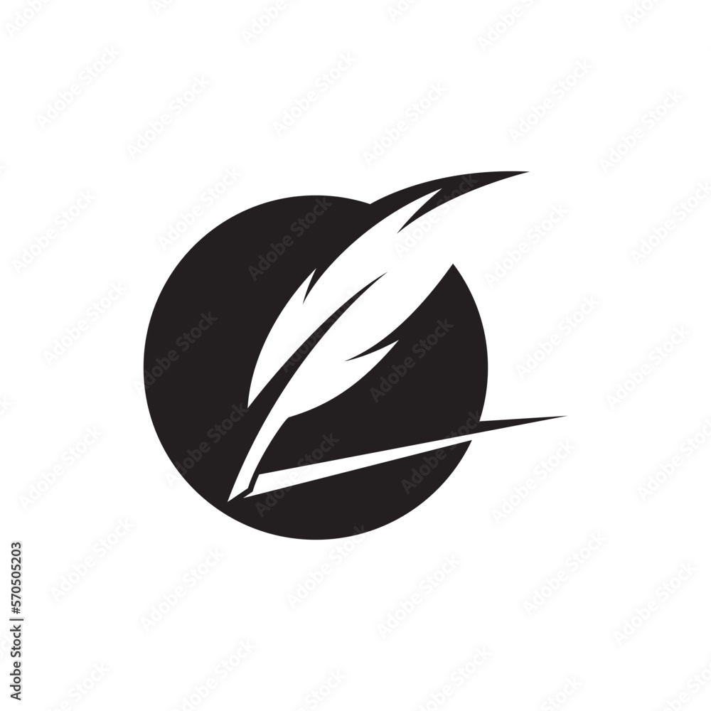 Feather pen logo images illustration Feather pen logo images illustration