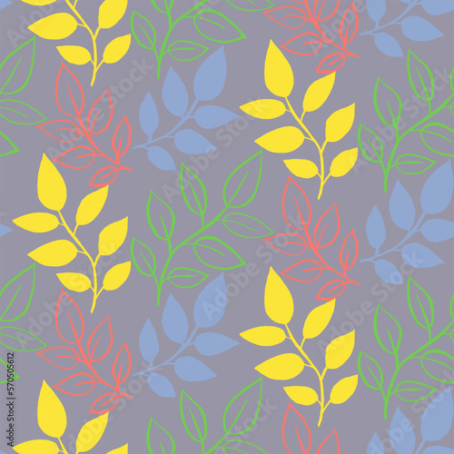 Seamless background in the style of nature. Vintage pattern. Geometric ornament Leaf elements. Vector illustration. Used for wallpaper  wrapping paper for printing  textiles.