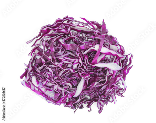 Chopped red cabbage isolated isolated on transparent background. PNG