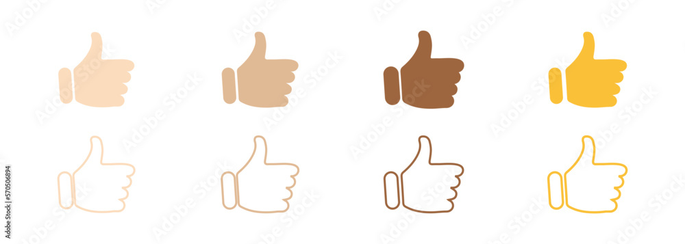 Thumb up icon. Silhouette hand illustration. Like and good symbol vector