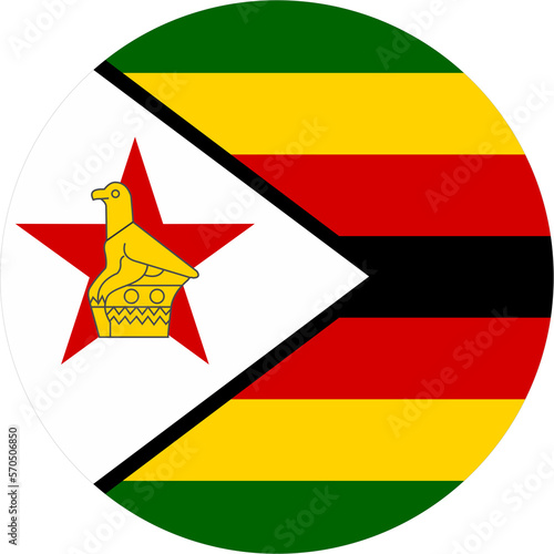Zimbabwe flag round shape 14