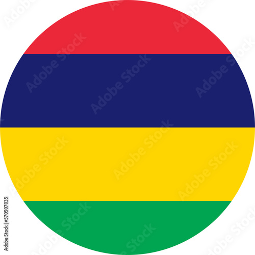 Mauritius flag round shape 37