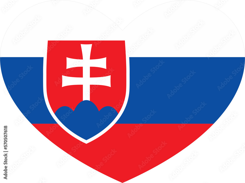 Slovakia flag heart shape 110