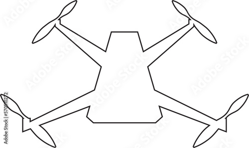 Drone icon. Outline Vector Illustration Design. Transparent Background.