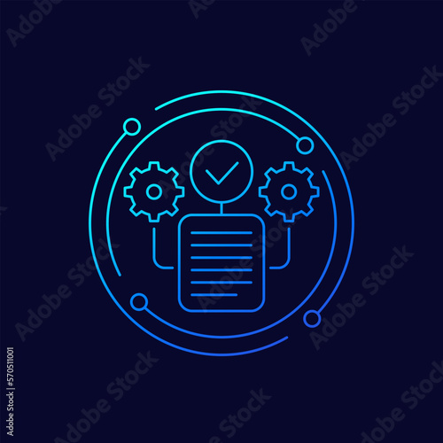 completed project icon, linear design