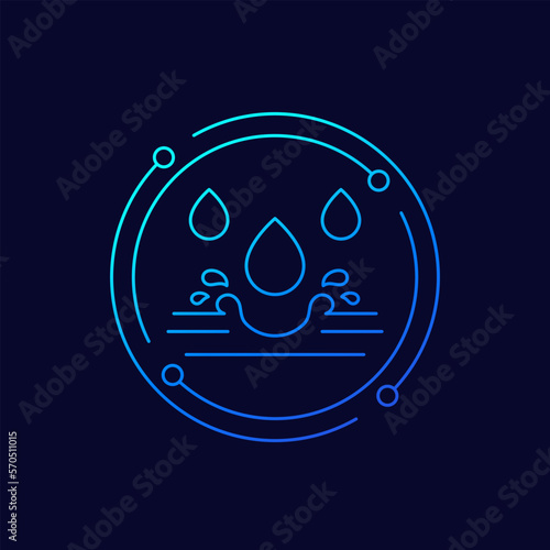 corrosive material and acid icon, linear design
