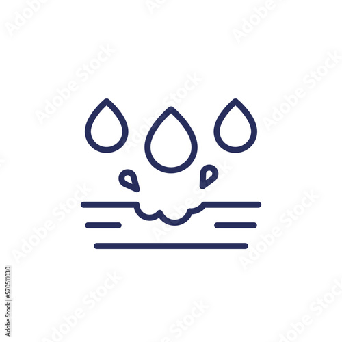 corrosive material and acid line icon on white