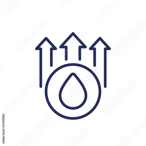 high cholesterol line icon on white