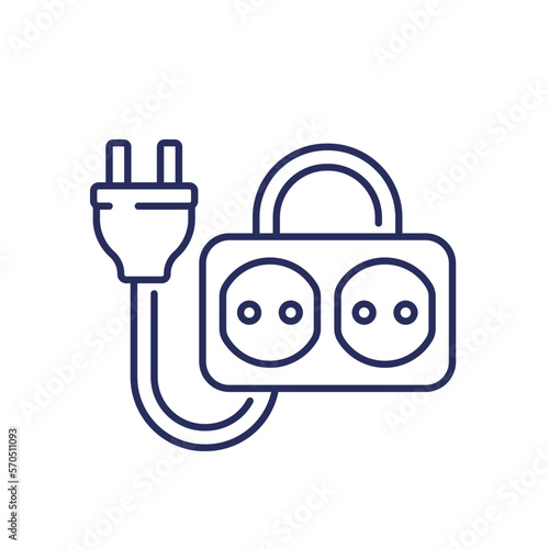 electric plug and a socket line icon