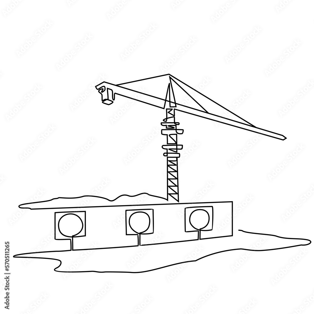 Operational Crane at cooling water pump house industrial power plant in