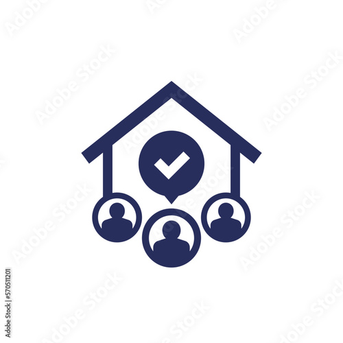 tenants, residents icon with a house