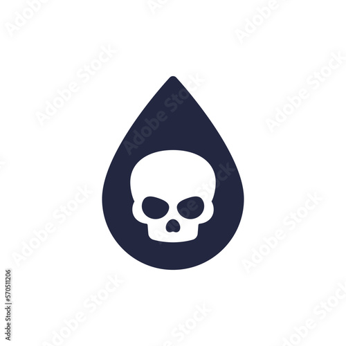 toxin icon with drop and skull