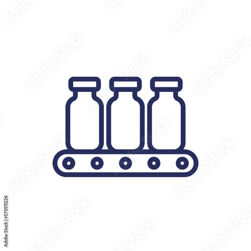 Vaccine production icon, line vector