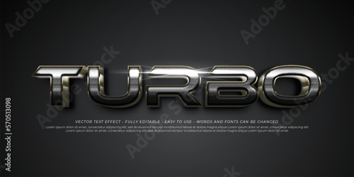 Text effect turbo editable metal style effect template