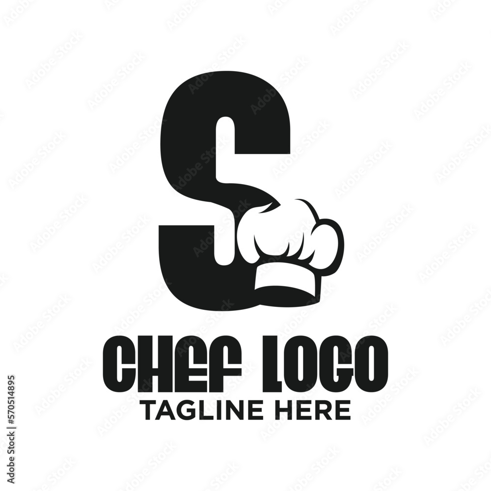 Letter S Chef Logo Design Template Inspiration, Vector Illustration.
