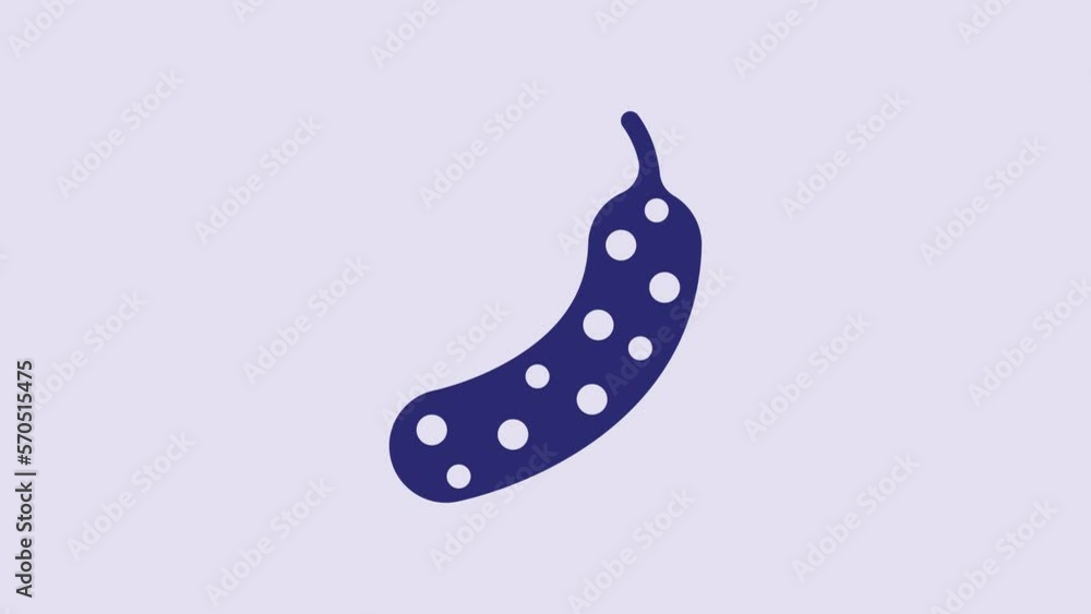 Blue Fresh cucumber icon isolated on purple background. 4K Video motion graphic animation Blue Fresh cucumber icon isolated on purple background. 4K Video motion graphic animation