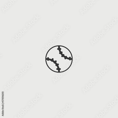 Baseball solid art vector icon isolated on white background.  filled symbol in a simple flat trendy modern style for your website design, logo, and mobile app