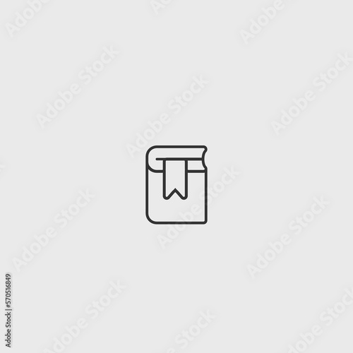 Bookmark solid art vector icon isolated on white background.  filled symbol in a simple flat trendy modern style for your website design, logo, and mobile app