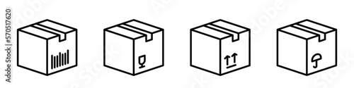 Box icon set, different style illustration