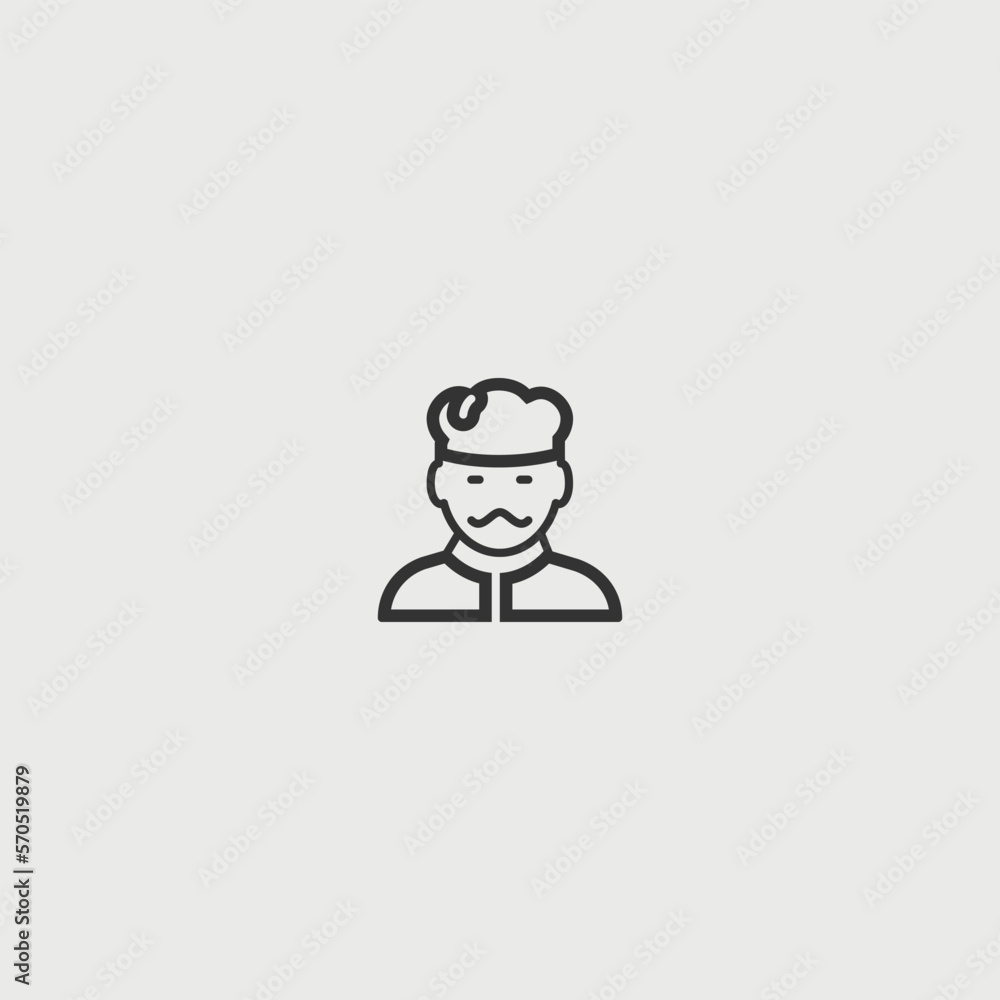 Chef solid art vector icon isolated on white background. filled symbol in a simple flat trendy modern style for your website design, logo, and mobile app Chef solid art vector icon isolated on white background. filled symbol in a simple flat trendy modern style for your website design, logo, and mobile app