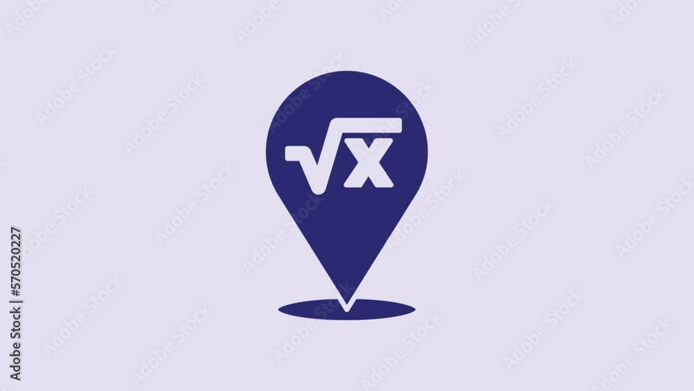 Blue Square root of x glyph icon isolated on purple background. Mathematical expression. 4K Video motion graphic animation Blue Square root of x glyph icon isolated on purple background. Mathematical expression. 4K Video motion graphic animation