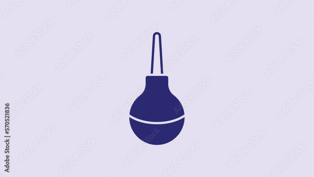 Blue Enema icon isolated on purple background. Enema with a plastic tip. Medical pear. 4K Video motion graphic animation Blue Enema icon isolated on purple background. Enema with a plastic tip. Medical pear. 4K Video motion graphic animation
