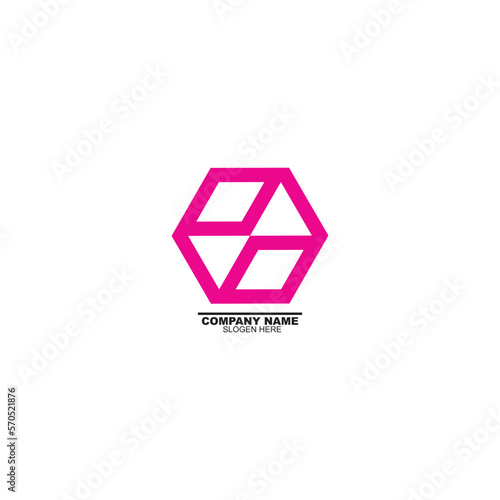 Infinity Hexagonal Logo. Geometric Infinity Cube Hexagon logo flat concept double hex logotype template