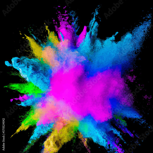 abstract color splash and explosion vector illustration. color splash background for Holi Festival