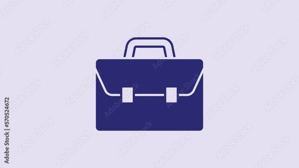 Blue Briefcase icon isolated on purple background. Business case sign. Business portfolio. 4K Video motion graphic animation Blue Briefcase icon isolated on purple background. Business case sign. Business portfolio. 4K Video motion graphic animation