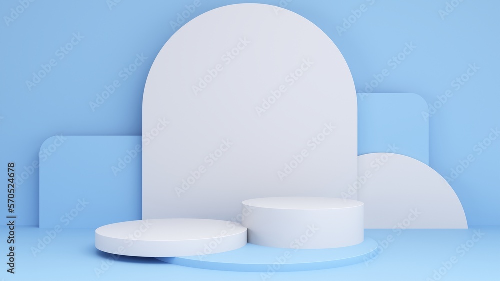 abstract geometric shape pastel color template minimal modern style wall background,for booth podium stage display table mock up composition 3d rendering 