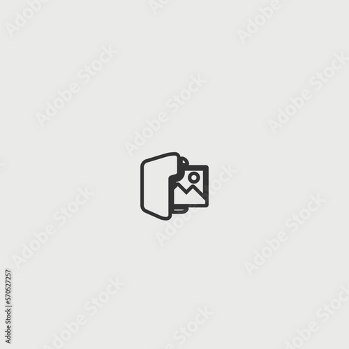 Picture Folder solid art vector icon isolated on white background. filled symbol in a simple flat trendy modern style for your website design, logo, and mobile app