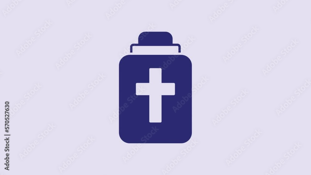 Blue Funeral urn icon isolated on purple background. Cremation and burial containers, columbarium vases, jars and pots with ashes. 4K Video motion graphic animation Blue Funeral urn icon isolated on purple background. Cremation and burial containers, columbarium vases, jars and pots with ashes. 4K Video motion graphic animation