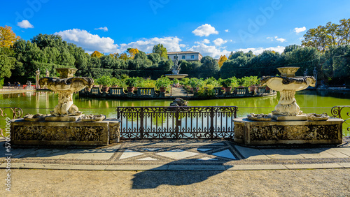Boboli Gardens within the Pitti palace in Florence in autumn. photo