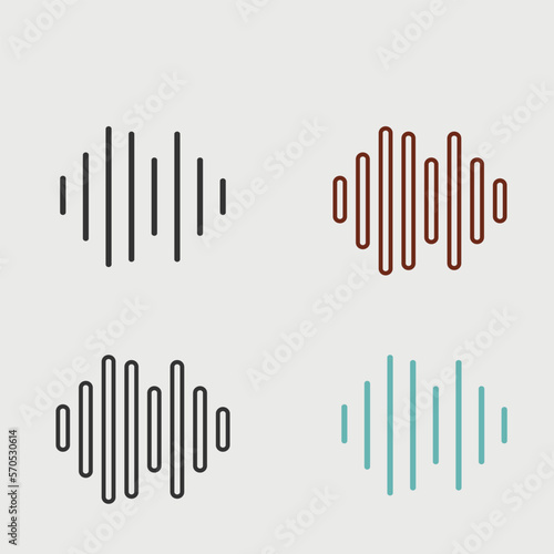 Sound wave solid art vector icon isolated on white background.  filled symbol in a simple flat trendy modern style for your website design  logo  and mobile app