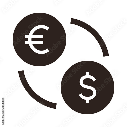 Currency exchange icon vector. Exchange office symbol. Dollar and euro sign