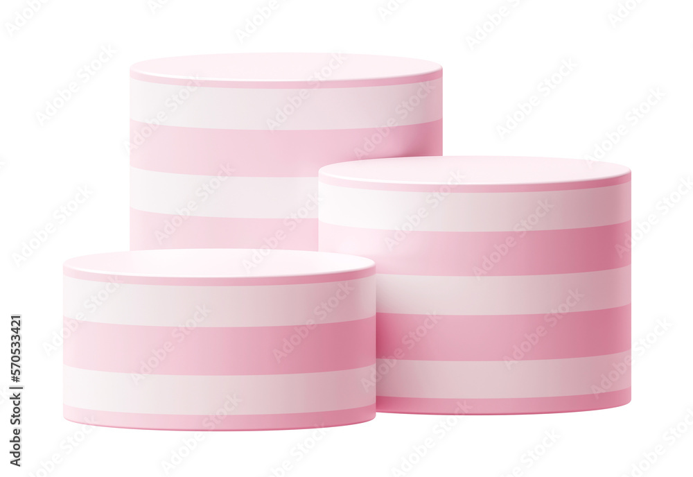 Abstract pastel pink stripes podium product display 3d stage isolated on png background with white striped pattern fashion concept or empty platform stand modern presentation and beauty show pedestal. Abstract pastel pink stripes podium product display 3d stage isolated on png background with white striped pattern fashion concept or empty platform stand modern presentation and beauty show pedestal.