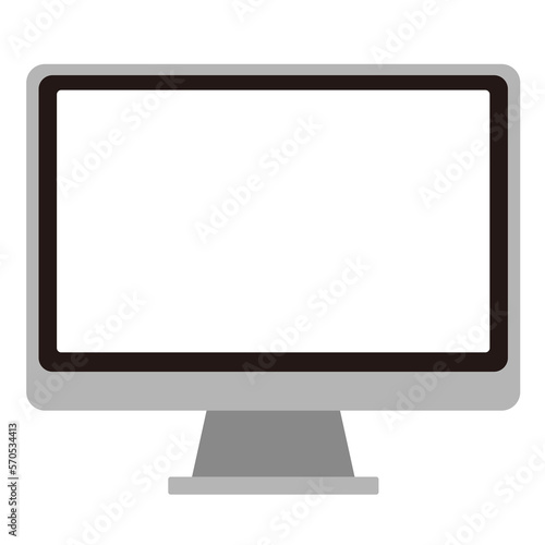 パソコン（デスクトップPC）の画像合成用素材　シンプルイラスト