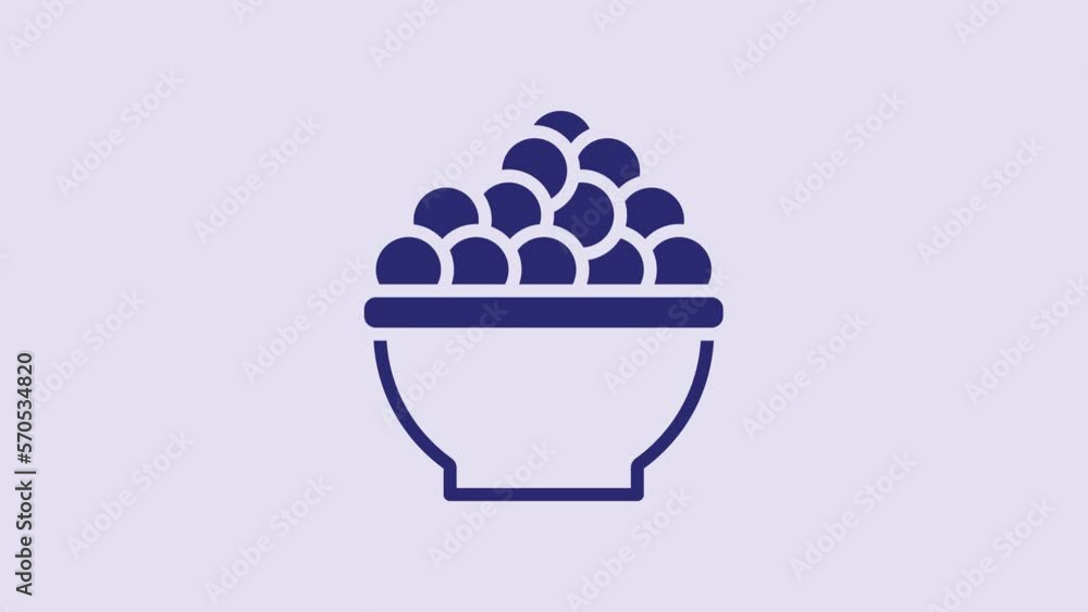 Blue Caviar icon isolated on purple background. 4K Video motion graphic animation Blue Caviar icon isolated on purple background. 4K Video motion graphic animation