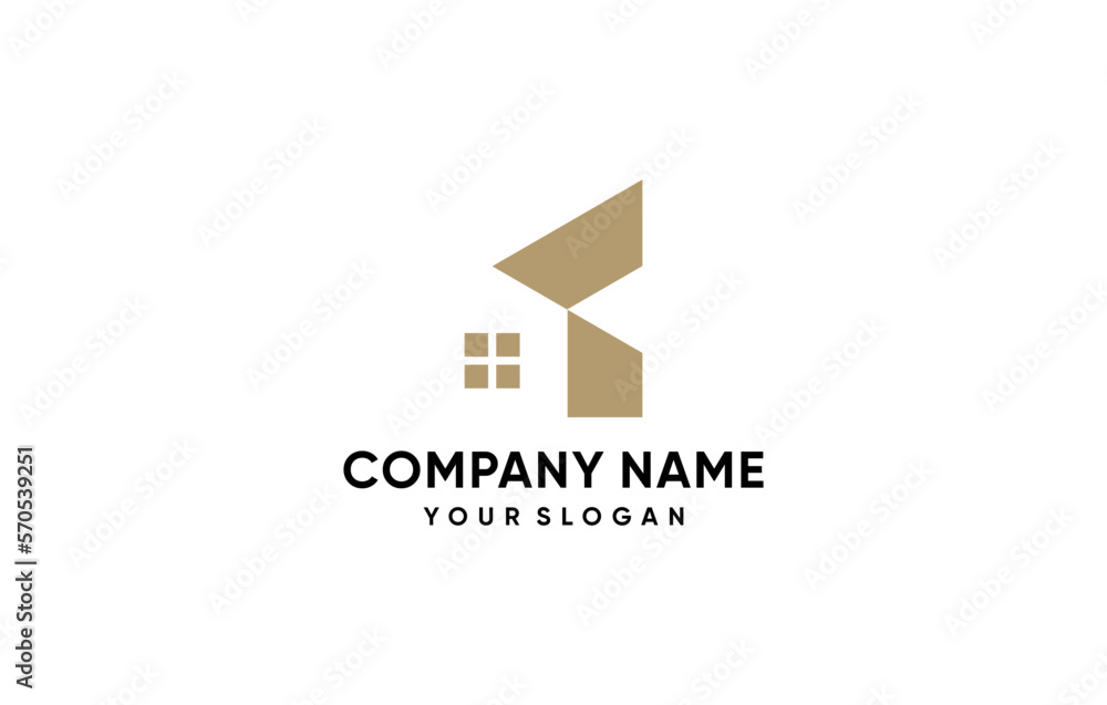 letter K abstract negative space house logo design letter K abstract negative space house logo design