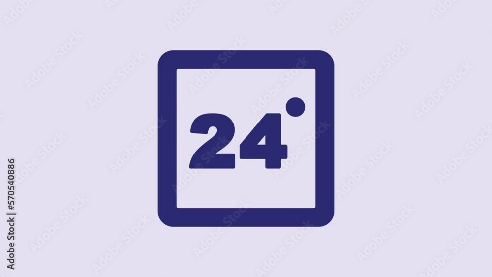 Blue Thermostat icon isolated on purple background. Temperature control. 4K Video motion graphic animation Blue Thermostat icon isolated on purple background. Temperature control. 4K Video motion graphic animation