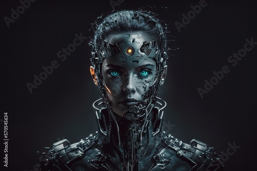 Beautiful robotic girl AI technology © DBS