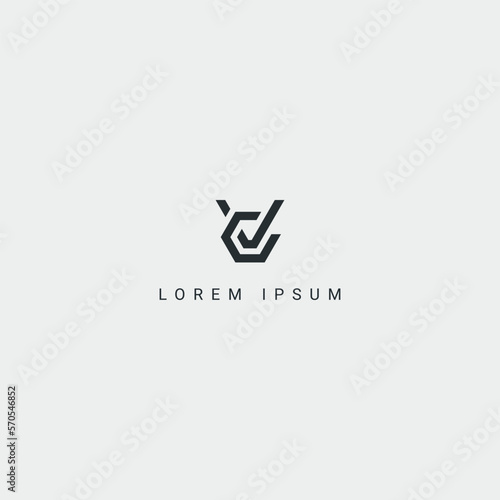 Awesome creative trendy letter CV VC initial based abstract icon logo.
