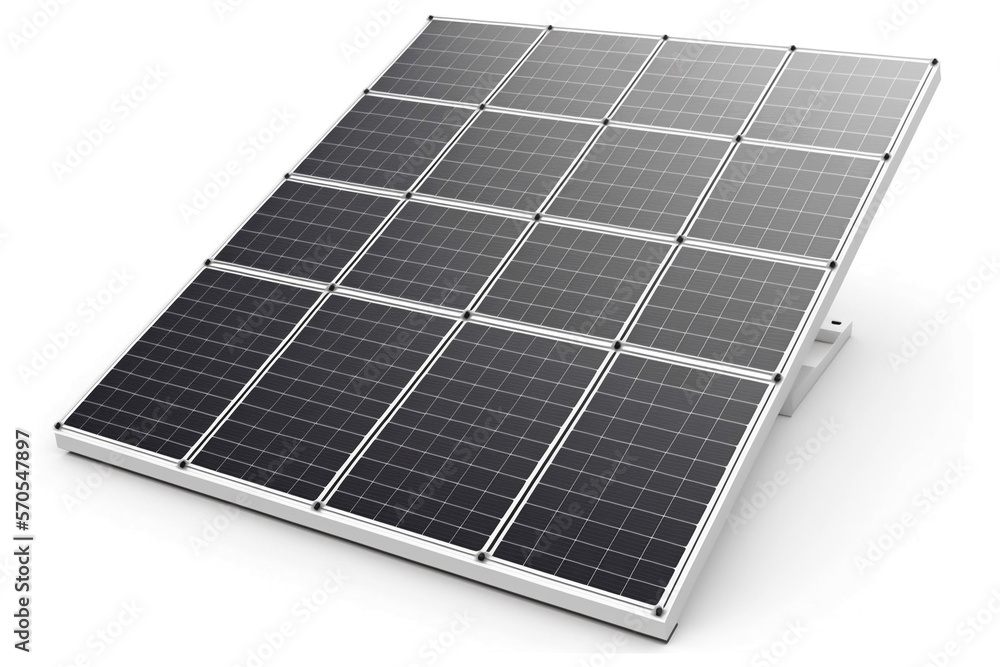Solar panel on white background. Generative ai. Solar panel on white background. Generative ai.