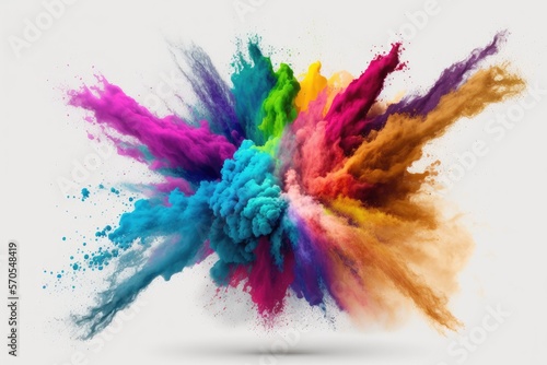 art clor colorful splash holi rainbow color powder explosion Generative AI.