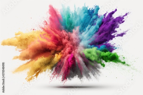 art clor colorful splash holi rainbow color powder explosion Generative AI.
