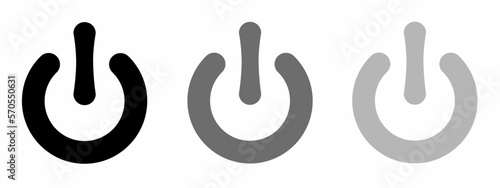 Power button. Power button icon illustration on white background. Stock vector illustration.