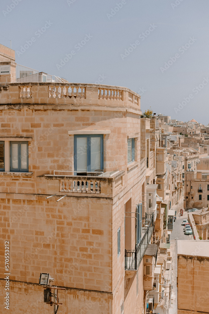 View of the city from a lookout in Valletta